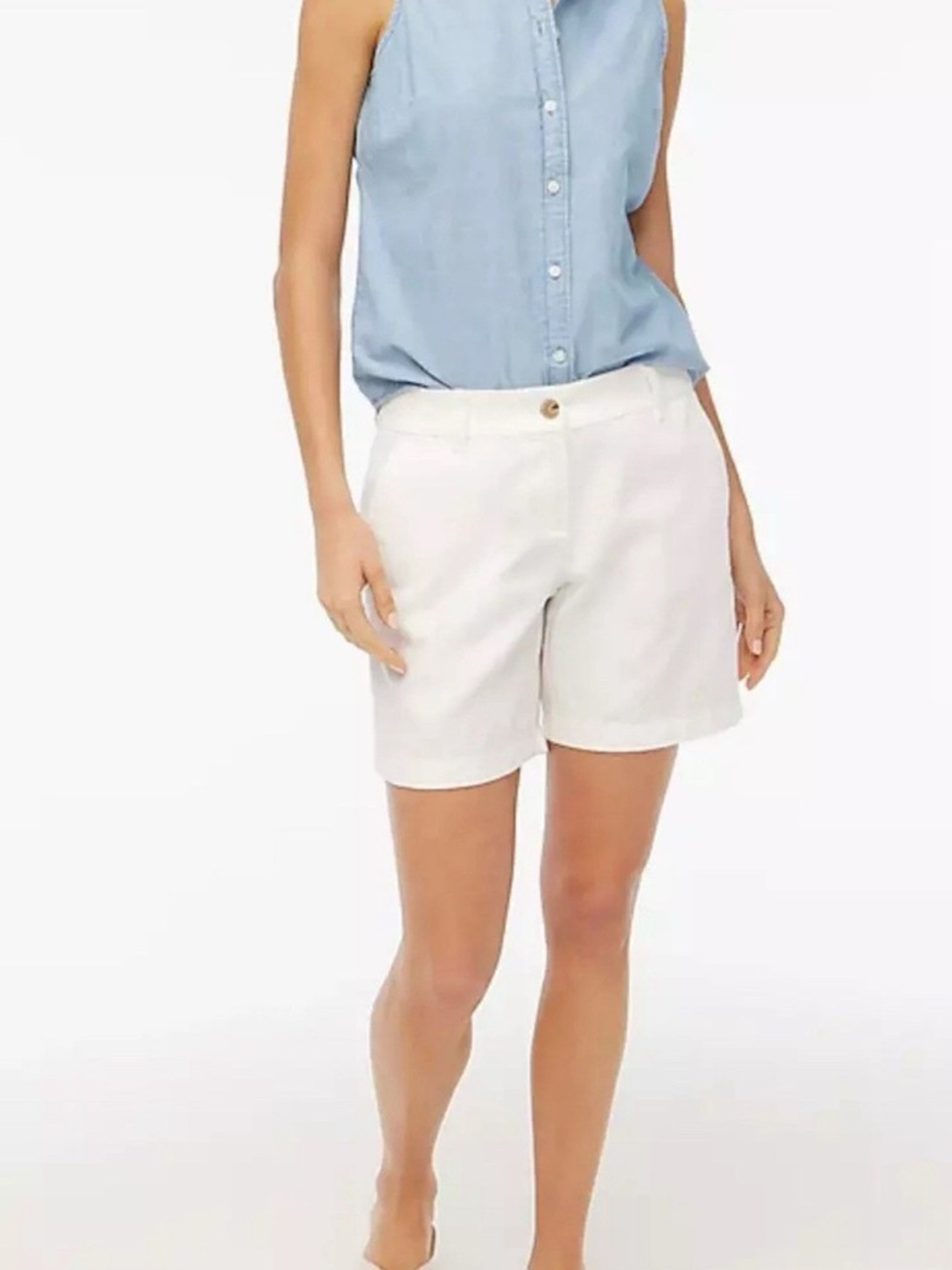 NWT JCrew Factory 7" Classic Chino Short White Coastal Grandmother Chic Preppy 4
